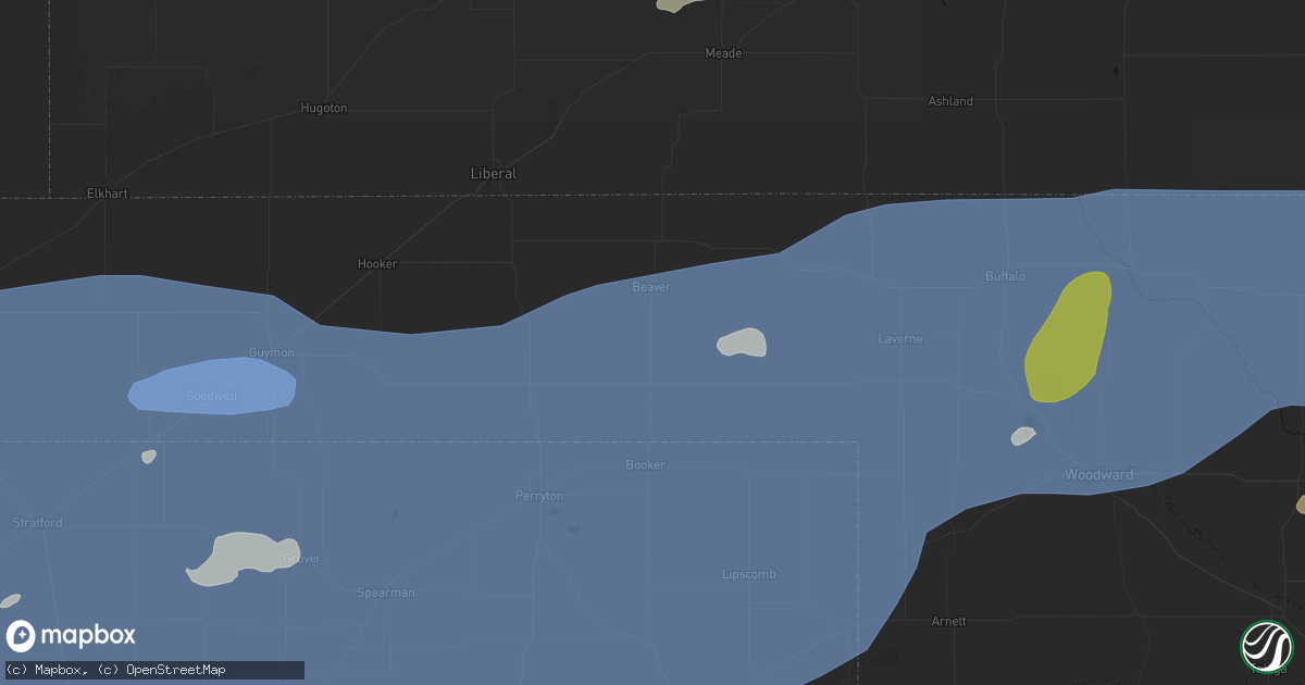 Hail map in Beaver, OK on June 26, 2026