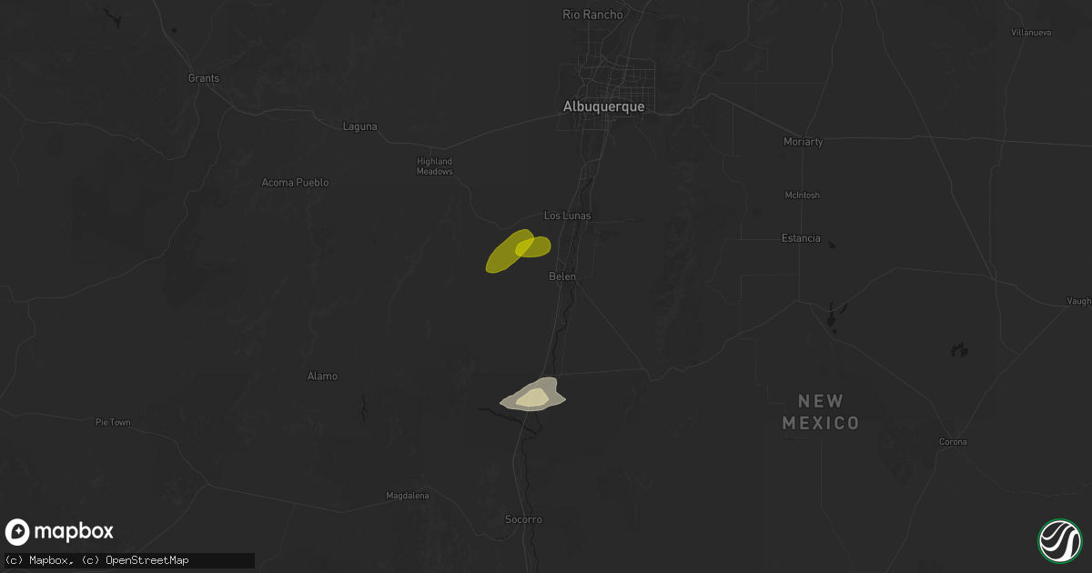Hail map in Belen, NM on June 26, 2026