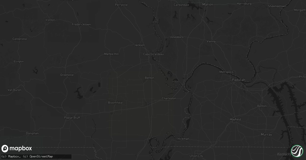Hail map in Benton, MO on June 26, 2026