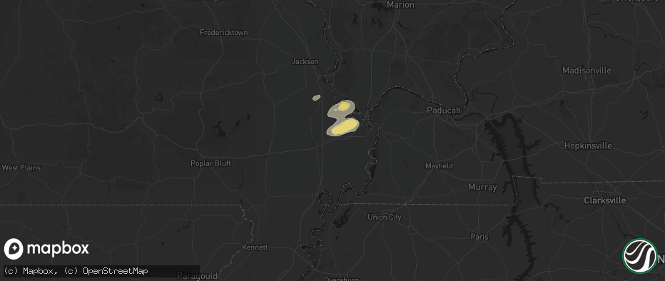 Hail map in Bertrand, MO on June 26, 2026
