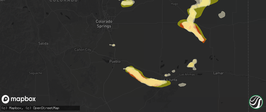 Hail map in Boone, CO on June 26, 2026