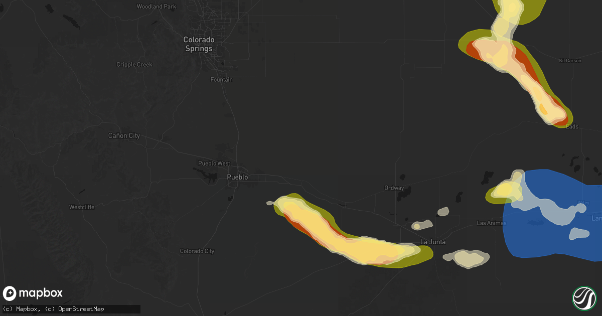 Hail map in Boone, CO on June 26, 2026