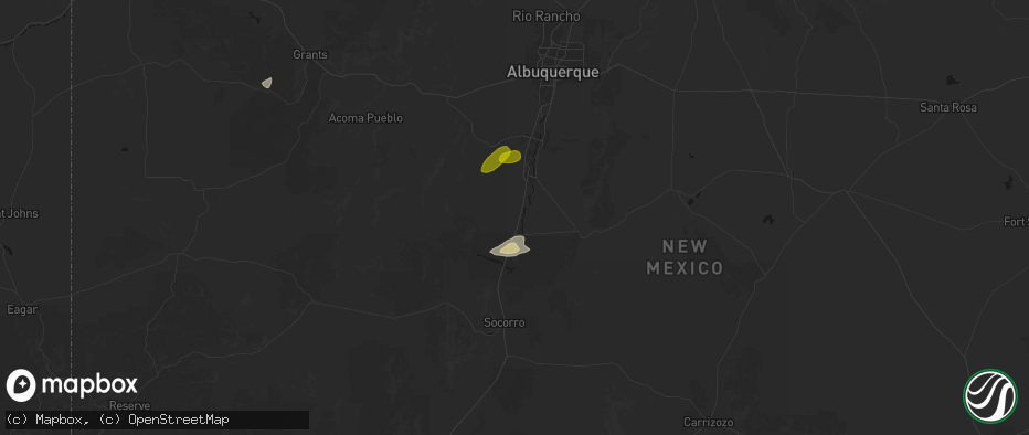 Hail map in Bosque, NM on June 26, 2026