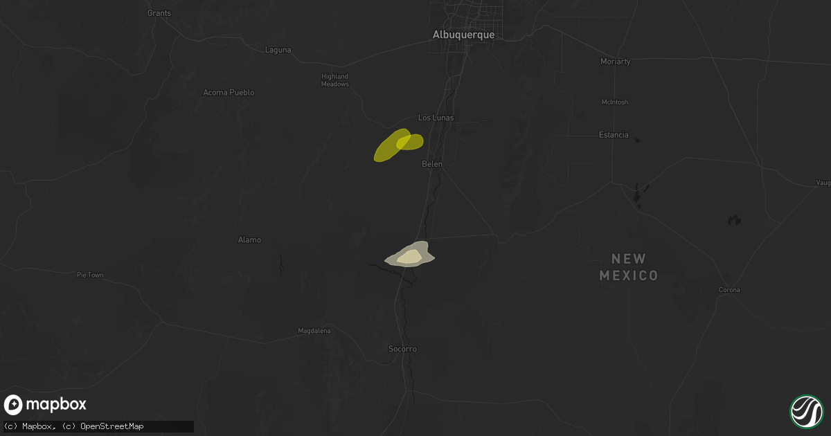 Hail map in Bosque, NM on June 26, 2026