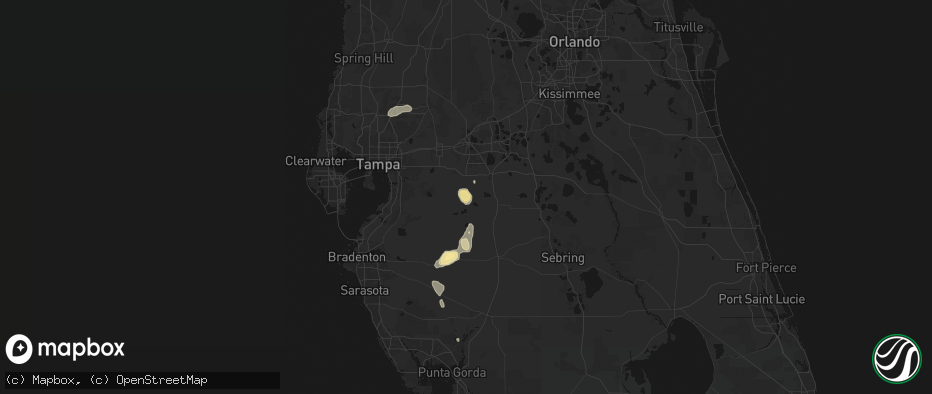 Hail map in Bradley, FL on June 26, 2026