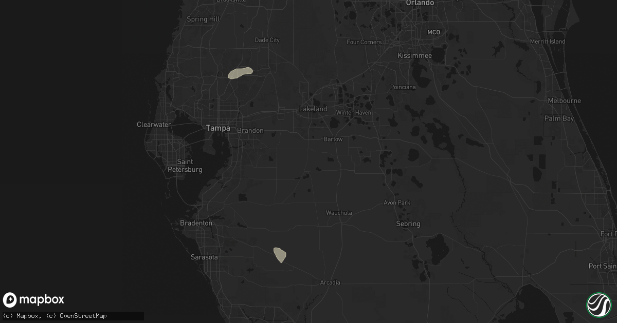 Hail map in Bradley, FL on June 26, 2026