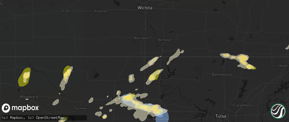 Hail map in Braman, OK on June 26, 2026