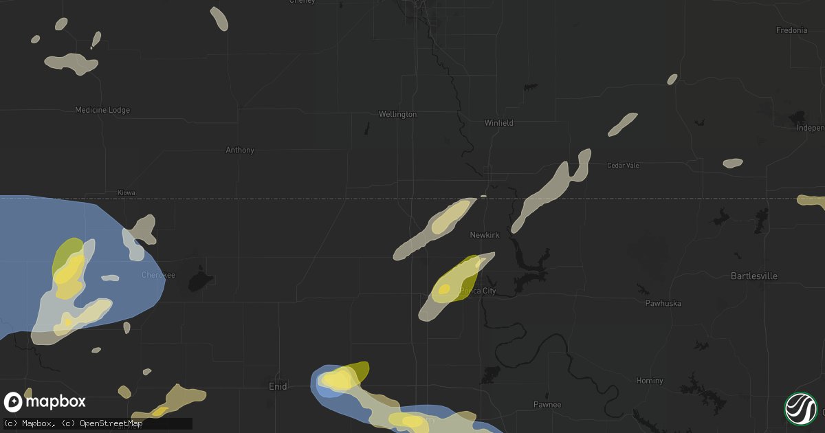 Hail map in Braman, OK on June 26, 2026