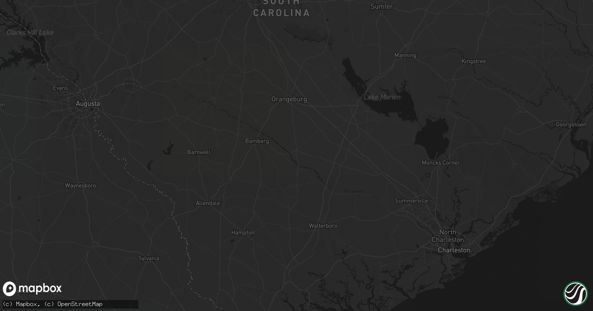 Hail map in Branchville, SC on June 26, 2026
