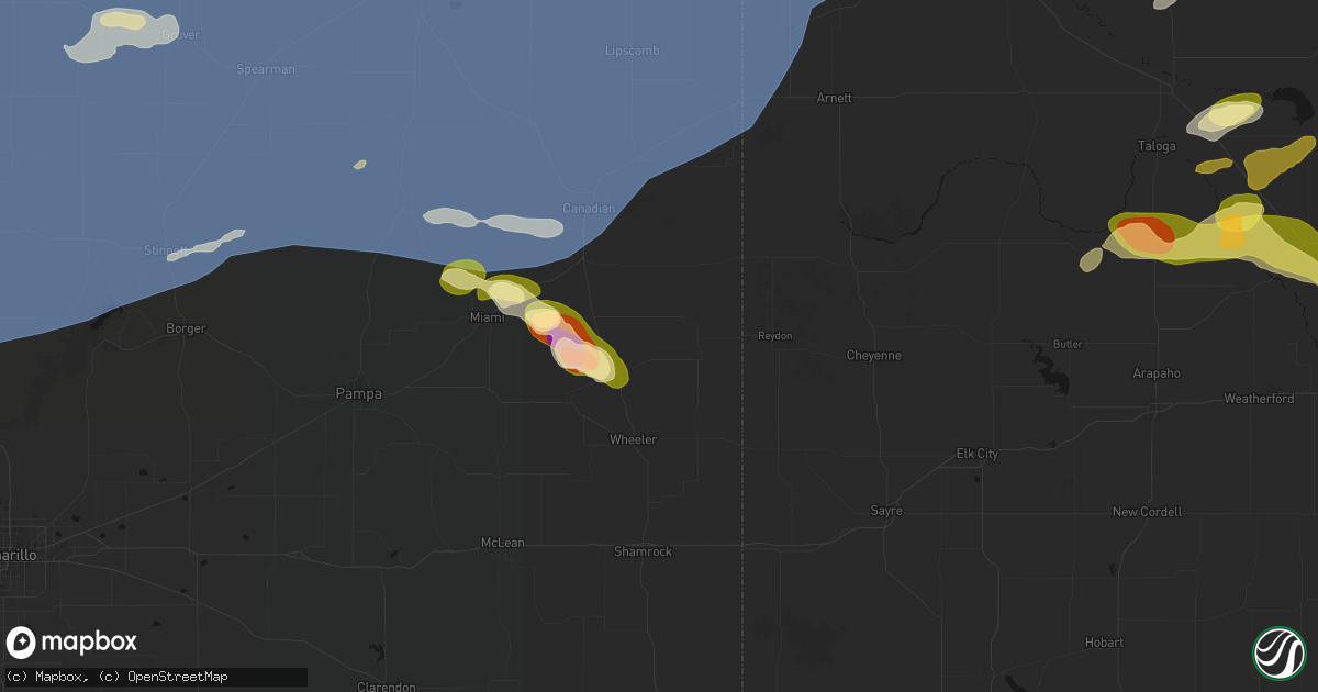 Hail map in Briscoe, TX on June 26, 2026