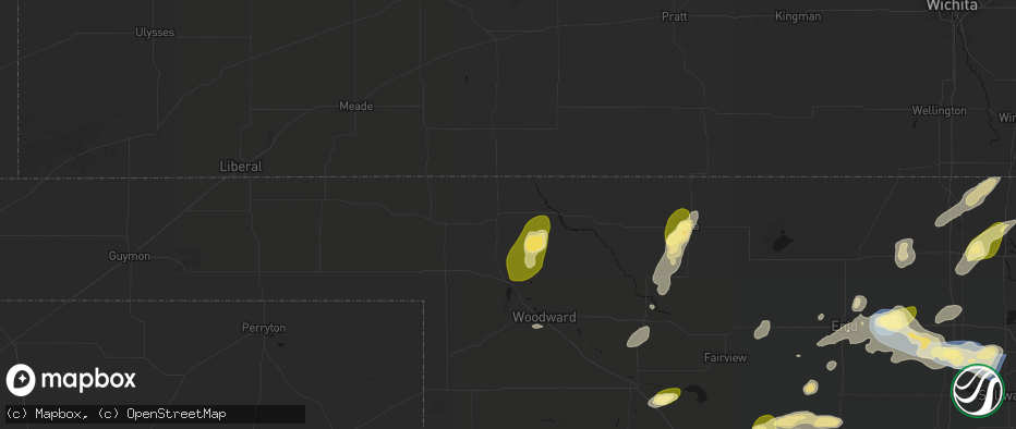 Hail map in Buffalo, OK on June 26, 2026