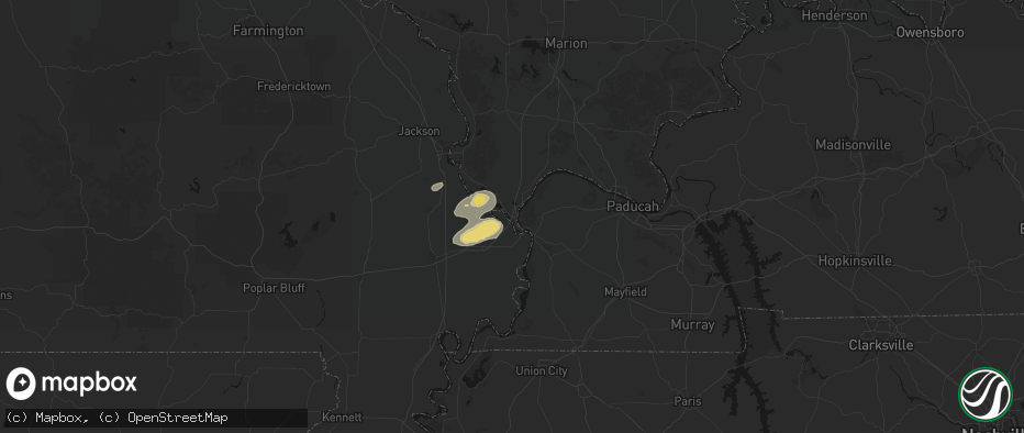 Hail map in Cairo, IL on June 26, 2026