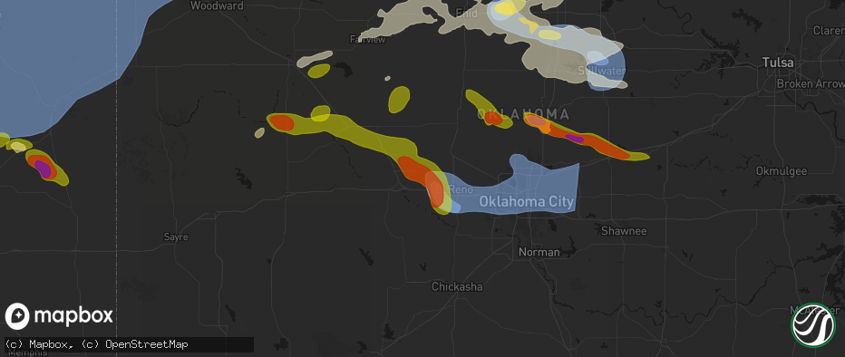 Hail map in Calumet, OK on June 26, 2026