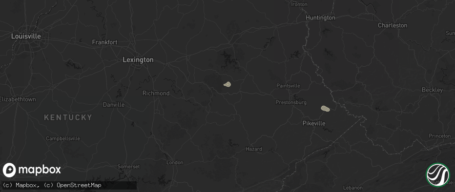 Hail map in Campton, KY on June 26, 2026