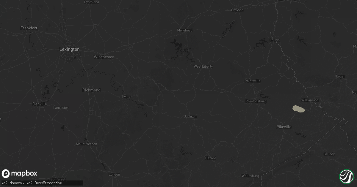 Hail map in Campton, KY on June 26, 2026
