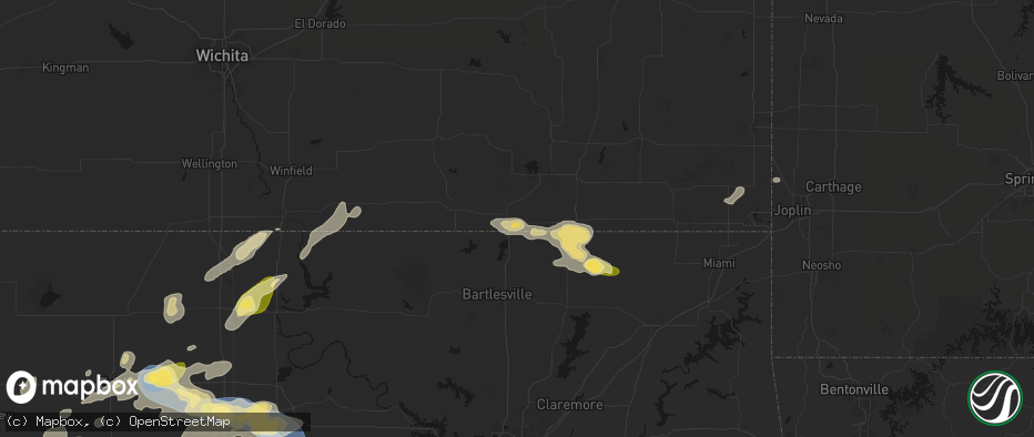 Hail map in Caney, KS on June 26, 2026