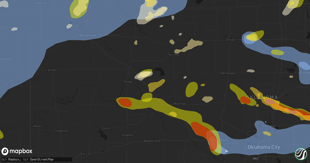 Hail map in Canton, OK on June 26, 2026