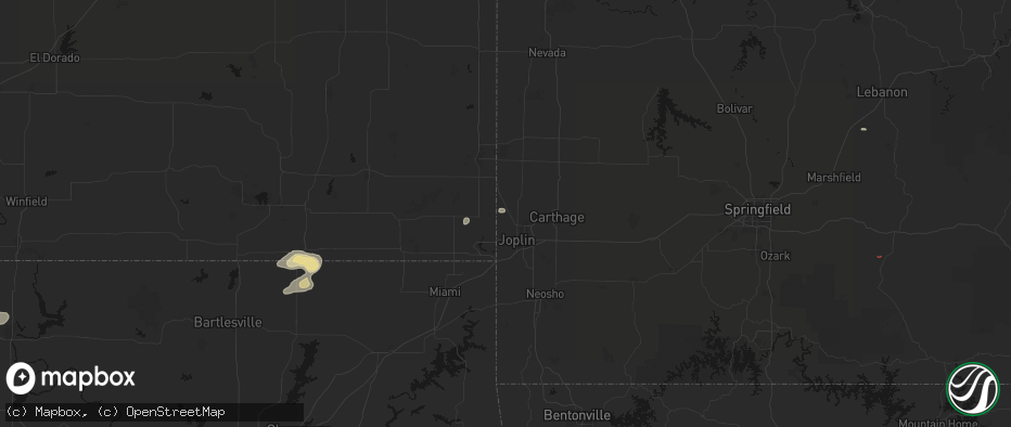 Hail map in Carl Junction, MO on June 26, 2026