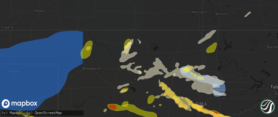 Hail map in Carmen, OK on June 26, 2026