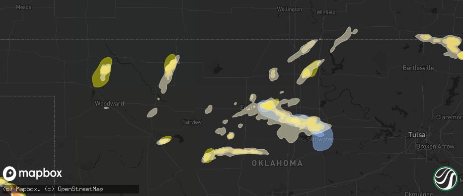 Hail map in Carrier, OK on June 26, 2026