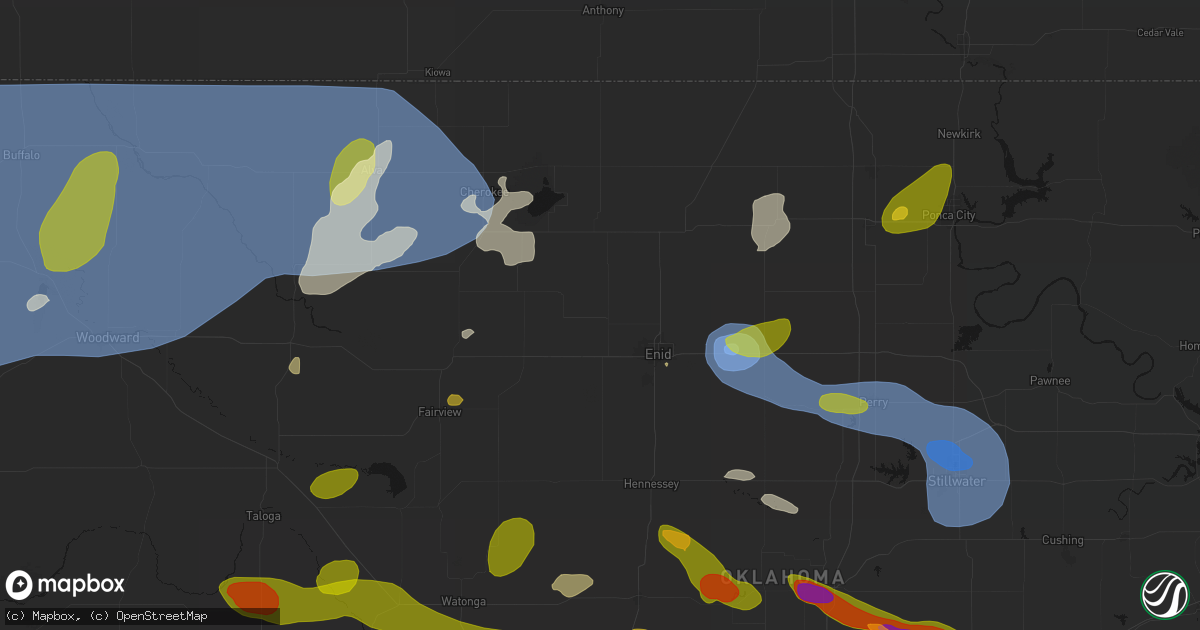 Hail map in Carrier, OK on June 26, 2026