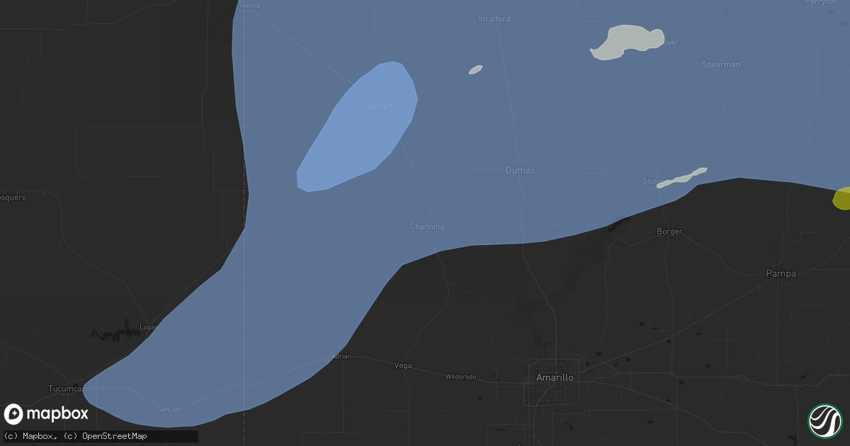 Hail map in Channing, TX on June 26, 2026