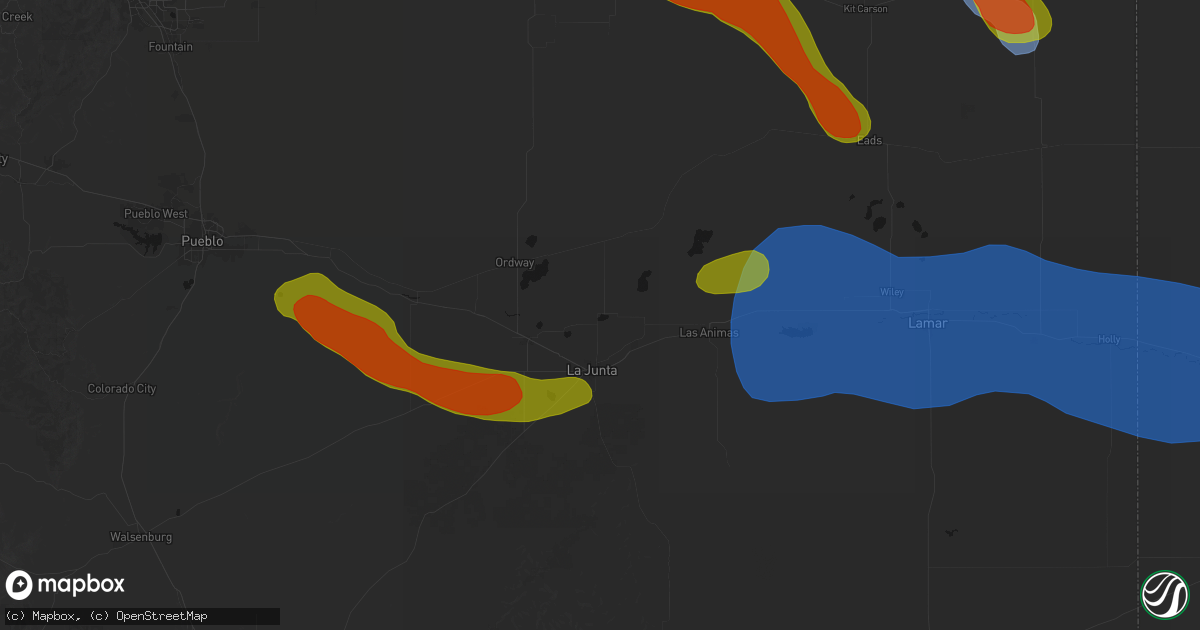Hail map in Cheraw, CO on June 26, 2026