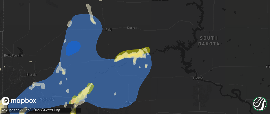 Hail map in Cherry Creek, SD on June 26, 2026