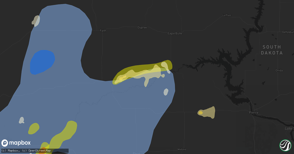 Hail map in Cherry Creek, SD on June 26, 2026