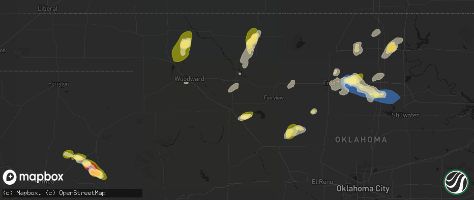 Hail map in Chester, OK on June 26, 2026
