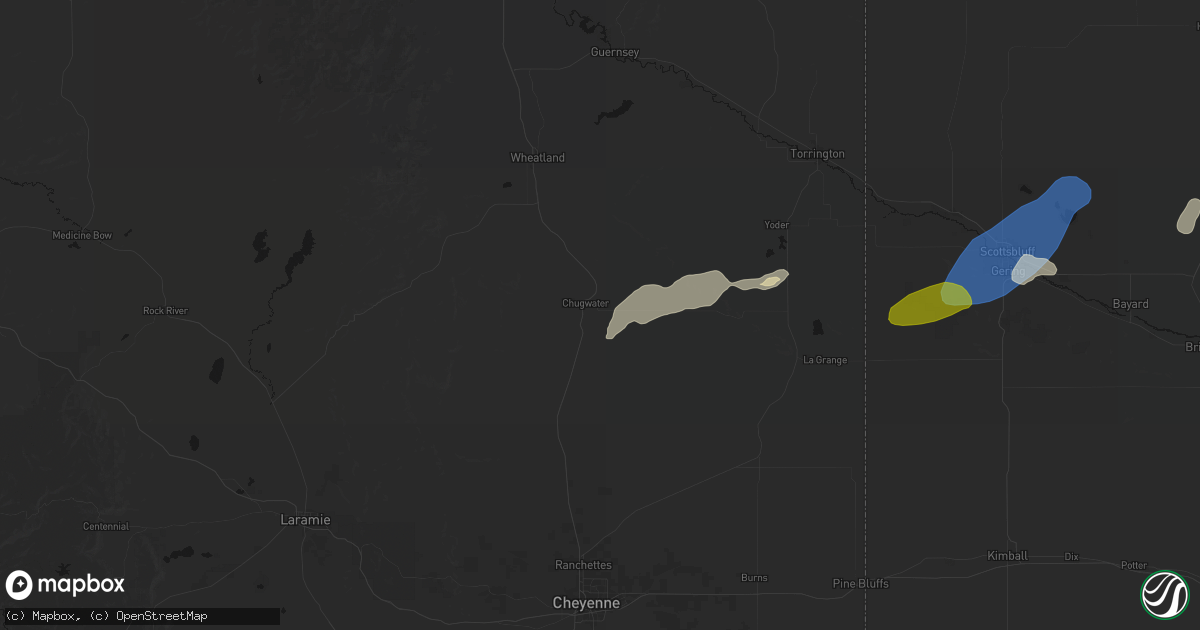Hail map in Chugwater, WY on June 26, 2026