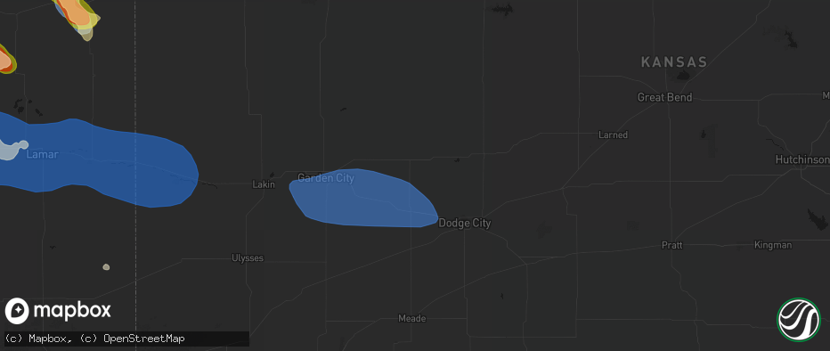 Hail map in Cimarron, KS on June 26, 2026