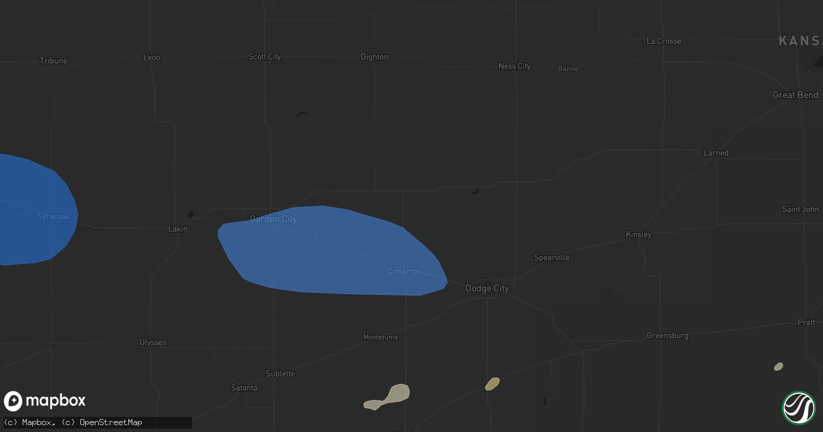 Hail map in Cimarron, KS on June 26, 2026