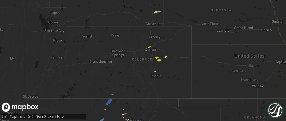 Hail map in Colorado on June 26, 2026