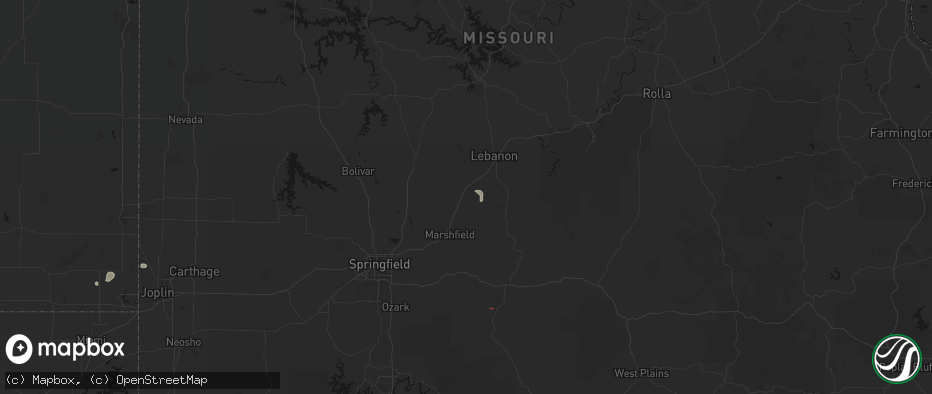 Hail map in Conway, MO on June 26, 2026