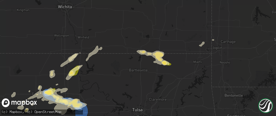 Hail map in Copan, OK on June 26, 2026