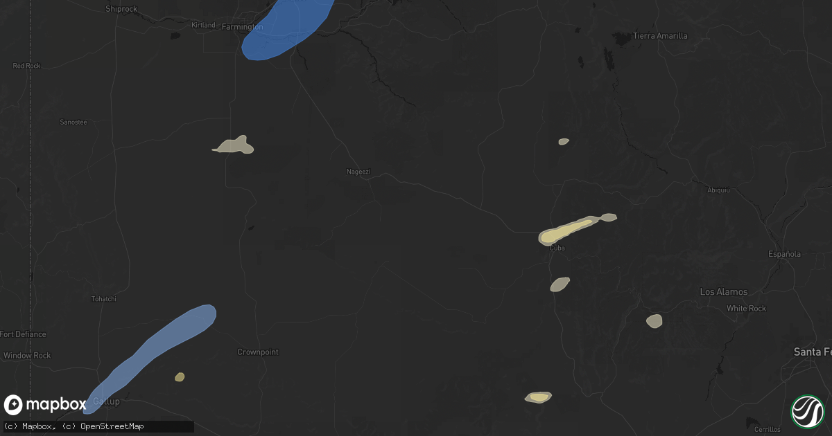 Hail map in Counselor, NM on June 26, 2026