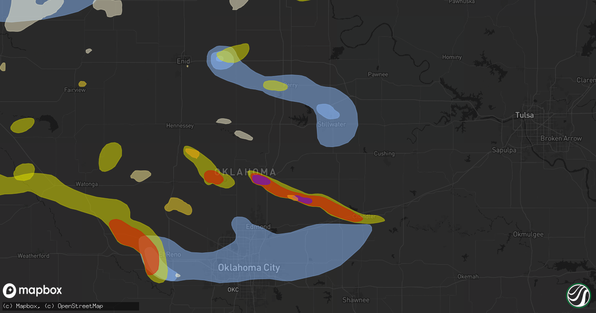 Hail map in Coyle, OK on June 26, 2026
