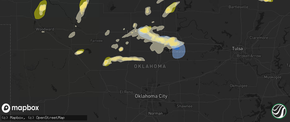 Hail map in Crescent, OK on June 26, 2026