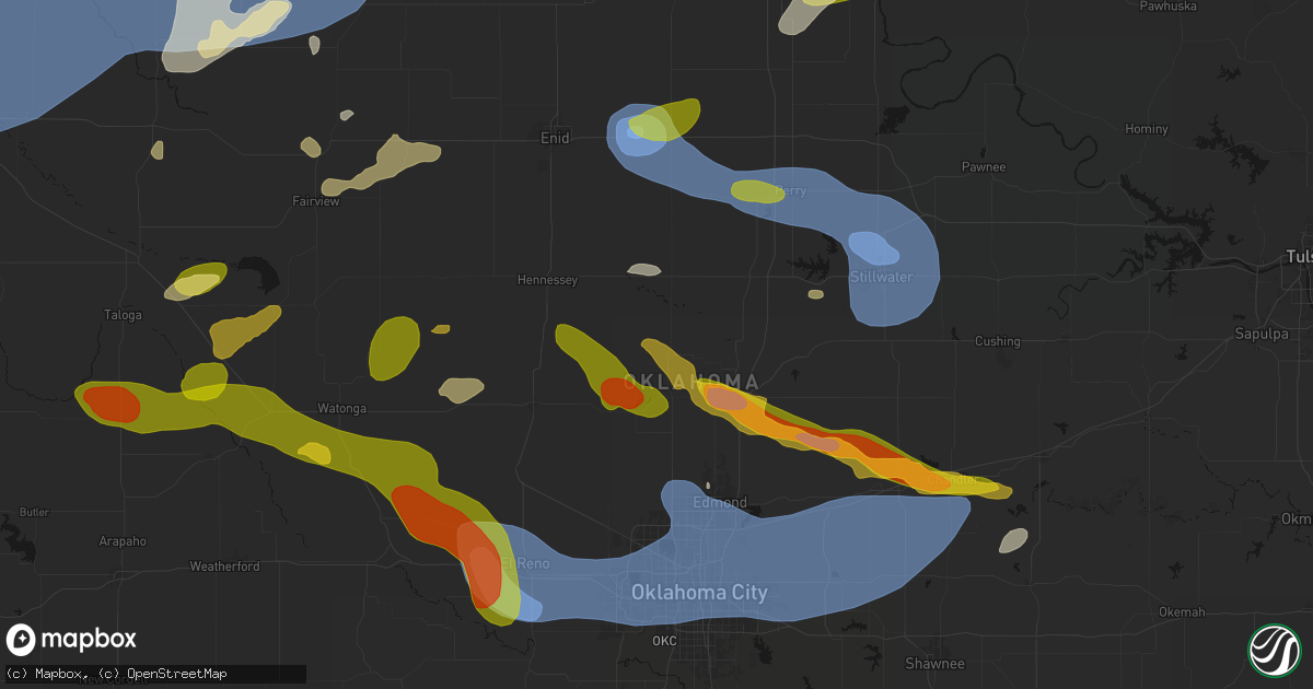Hail map in Crescent, OK on June 26, 2026