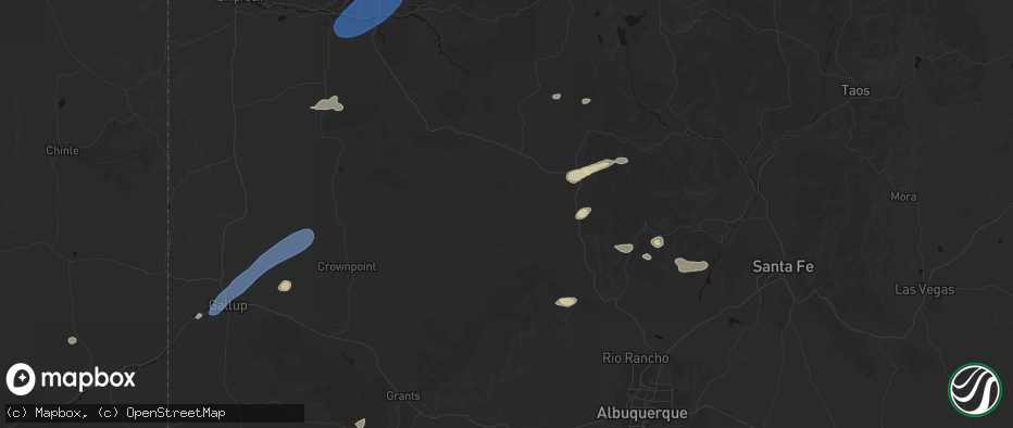 Hail map in Cuba, NM on June 26, 2026
