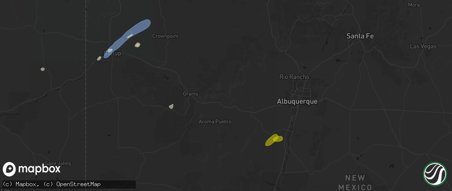 Hail map in Cubero, NM on June 26, 2026