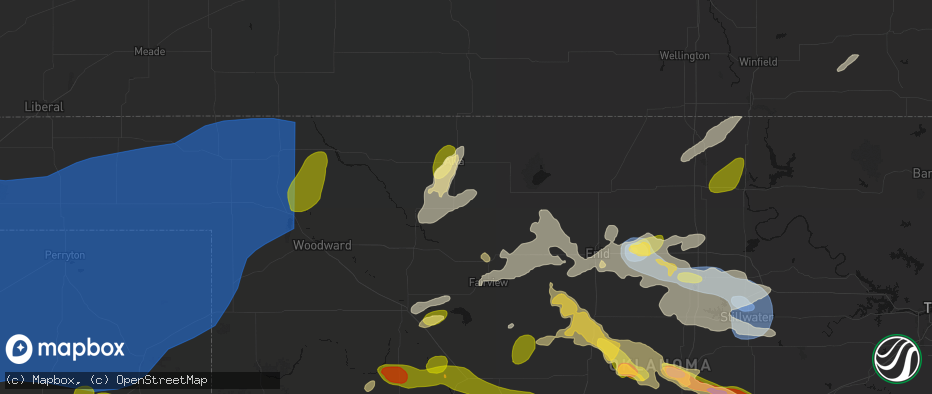 Hail map in Dacoma, OK on June 26, 2026