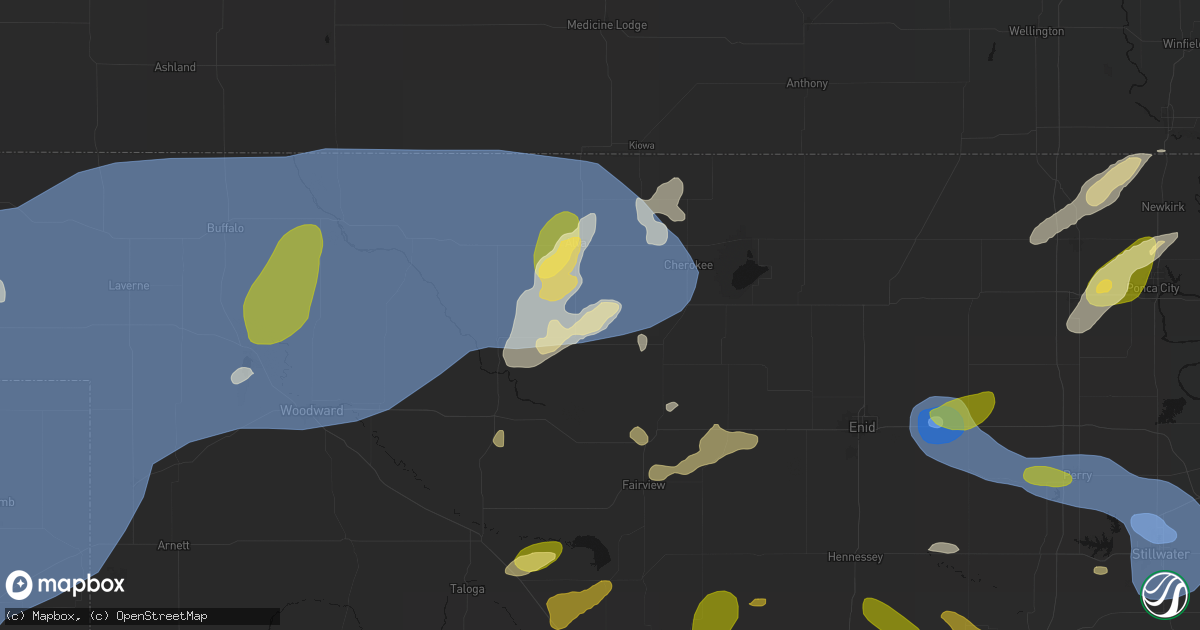 Hail map in Dacoma, OK on June 26, 2026