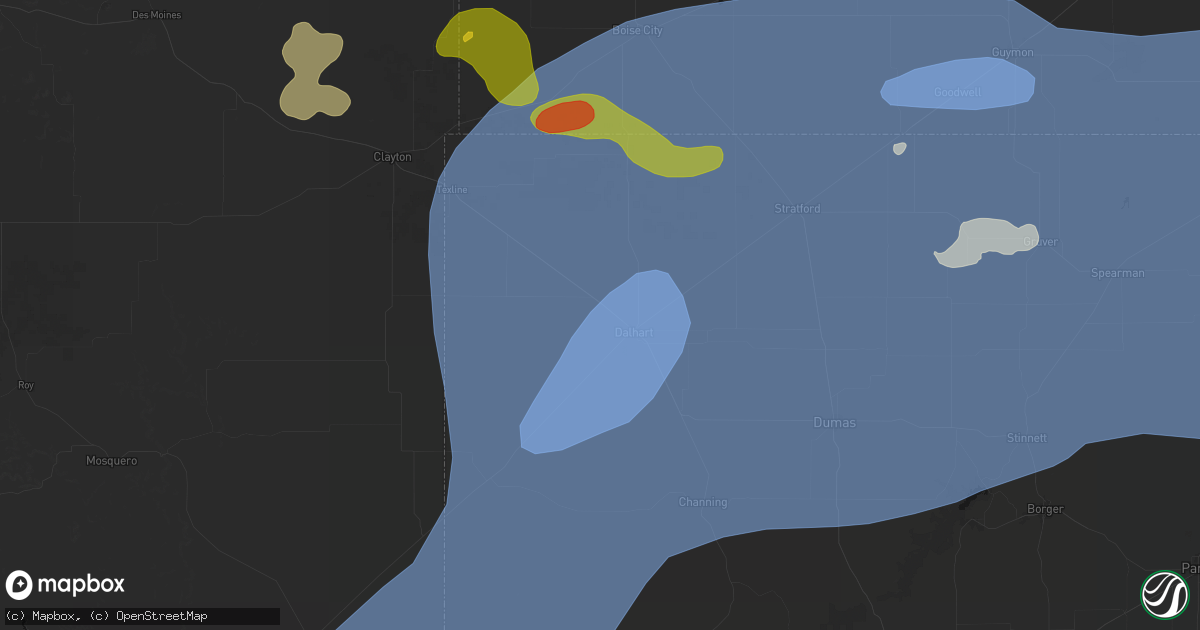 Hail map in Dalhart, TX on June 26, 2026