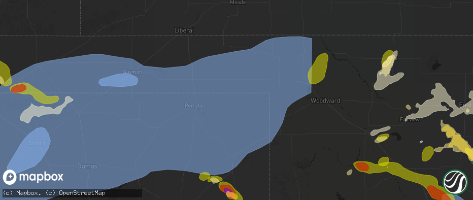 Hail map in Darrouzett, TX on June 26, 2026
