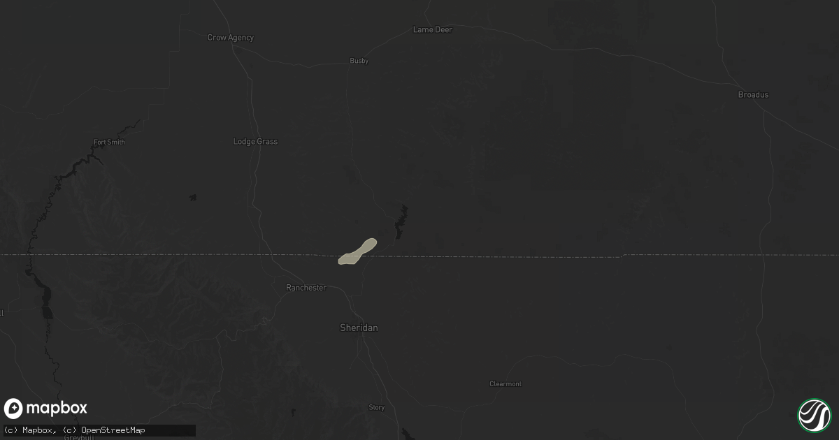 Hail map in Decker, MT on June 26, 2026