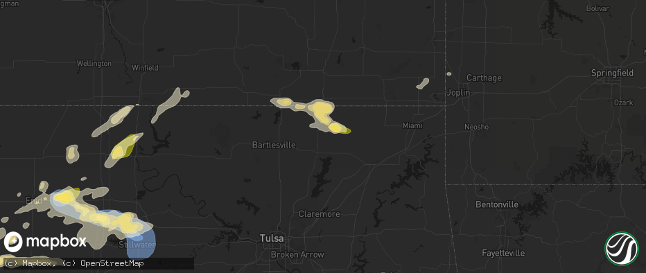 Hail map in Delaware, OK on June 26, 2026