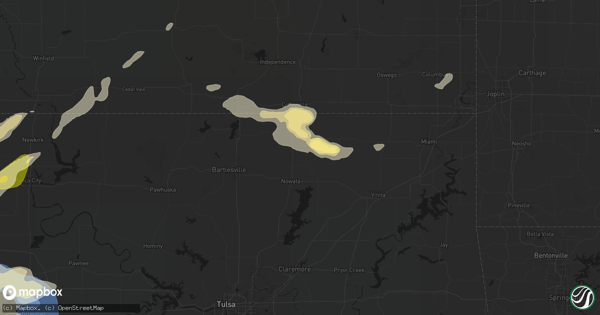 Hail map in Delaware, OK on June 26, 2026