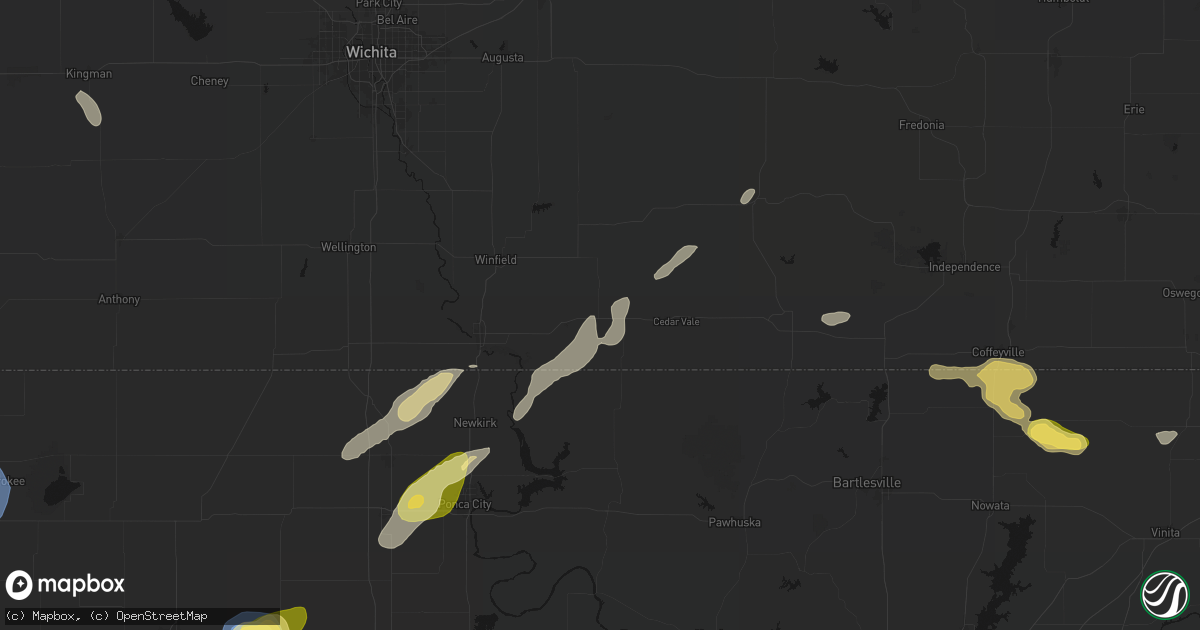 Hail map in Dexter, KS on June 26, 2026